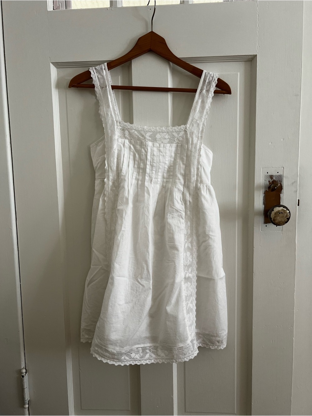 American Eagle Outfitters White Lace-Trim Mini Sundress